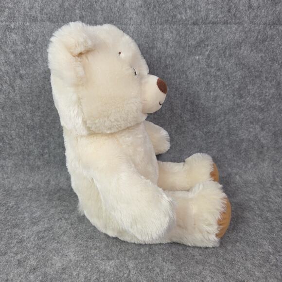 Build A Bear Cream Ivory Teddy Bear Plush 15 Inch Stuffed Animal Toy Brown Nose - Picture 3 of 11